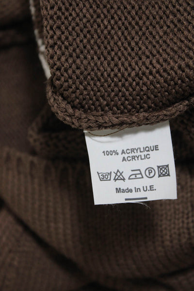 Le Phare De La Baleine Womens Knit Graphic Print Sweater Top Brown Size M
