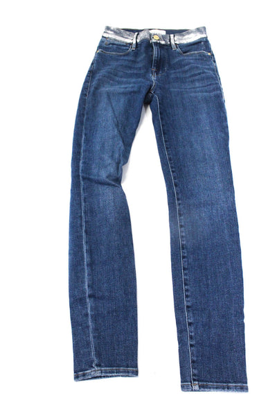 Frame Women's Midrise Five Pockets  Medium Wash Skinny Denim Pant Size 24 Lot 2