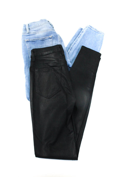 Frame Women's Midrise Five Pockets Light Wash Skinny Denim Pant Size 25 Lot 2