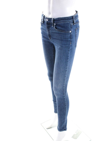 Rag & Bone Womens Cotton Buttoned Light Washed Skinny Leg Jeans Blue Size EUR27