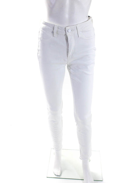 Paige Womens Buttoned Zipped Skinny Leg Slip-On Casual Pants White Size EUR28