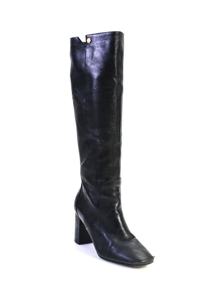 Cole Haan Womens Leather Darted Side Zip Block Heels Mid-Calf Boots Black Size 7