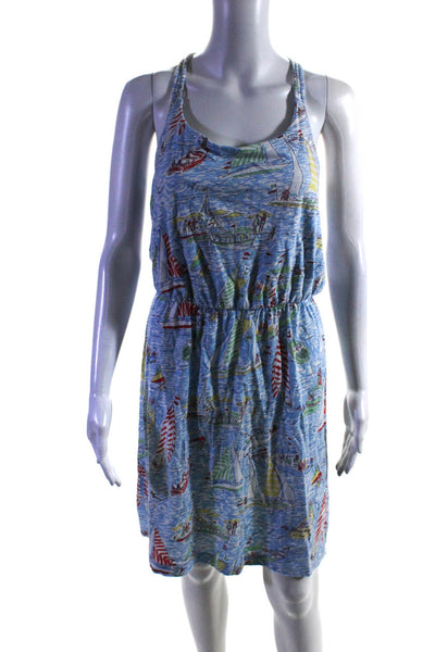 Lily Pulitzer Womens Stretch Cotton Novelty Print Sleeveless Dress Blue Size S