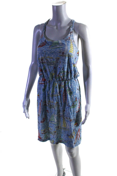 Lily Pulitzer Womens Stretch Cotton Novelty Print Sleeveless Dress Blue Size S