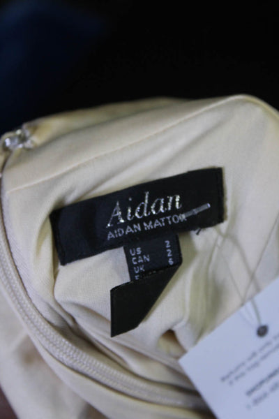 Aidan Aidan Mattox Womens Sequin Embellished Split Hem Formal Gown Silver Size 2