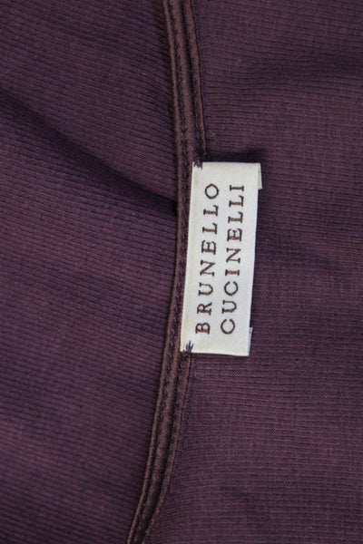Brunello Cucinelli Womens Silk Blend Draped Front Tank Top Purple Size Small