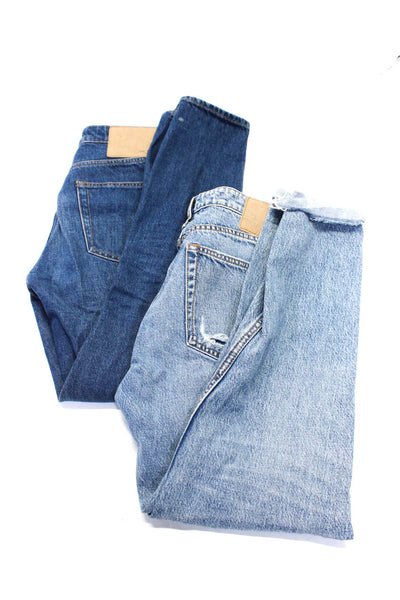 Rag & Bone Womens Cotton Distress Button Tapered Leg Jeans Blue Size 24 25 Lot 2