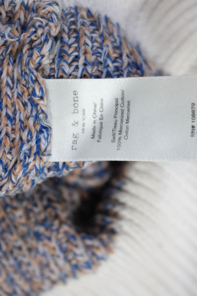 Rag & Bone Womens Cotton Spotted Print Texture Long Sleeve Sweater Purple Size M