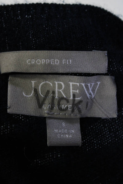 J Crew Women's Crewneck Long Sleeves Cashmere Sweater Navy Blue Size S