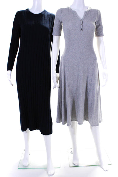 Madewell Women's  Long Sleeves Ribbed Midi Sweater Dress Blue Size XXS Lot 2