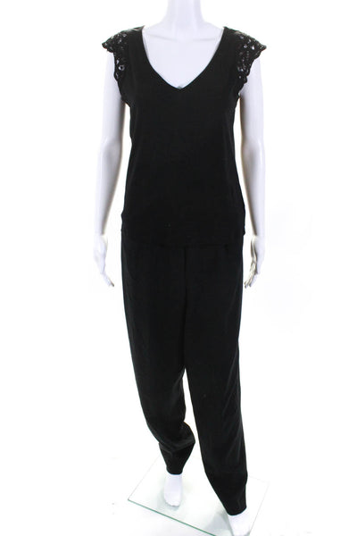 Nic + Zoe Womens Black High Rise Pull On Straight Leg Dress Pants Size 6