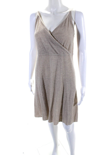 Eileen Fisher Womens Wool V Neck Sleeveless Knit Dress Beige Size PS