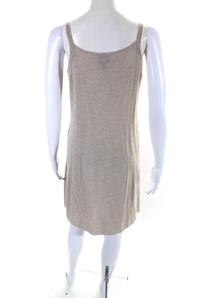 Eileen Fisher Womens Wool V Neck Sleeveless Knit Dress Beige Size PS