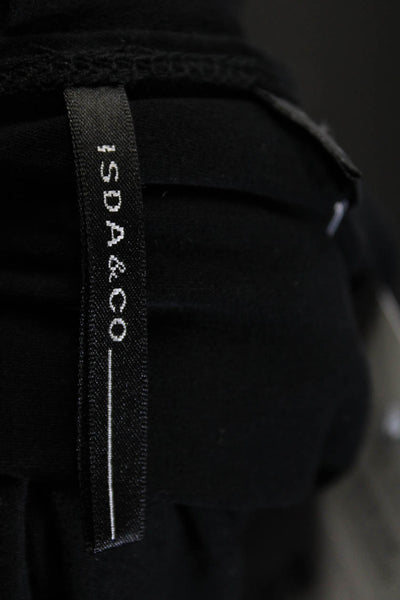 ISDA & Co Womens Silk V Neck Sleeveless Raw Trim A Line Dress Black Size XS