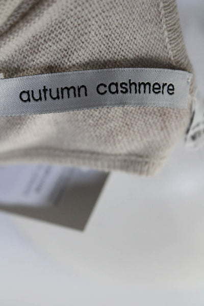 Autumn Cashmere Womens Cashmere Scoop Neck Sleeveless Shift Dress Beige Size XS
