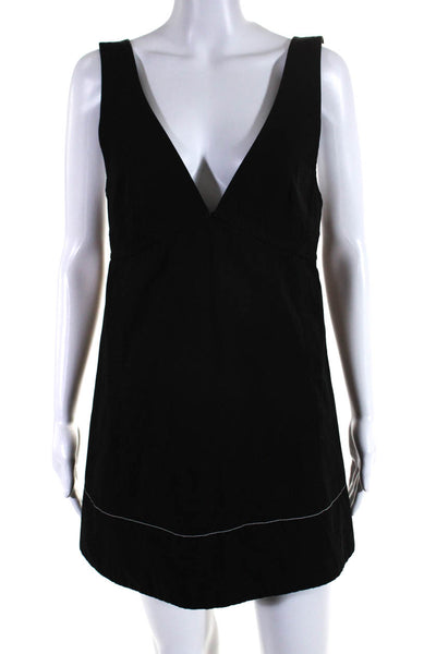 Proenza Schouler Women's V-Neck Sleeveless Pockets Mini Dress Black Size 4