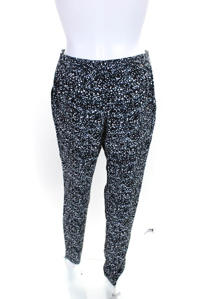 Rebecca Taylor Womens Spotted Print Drawstring Tapered Casual Pants Blue Size 4