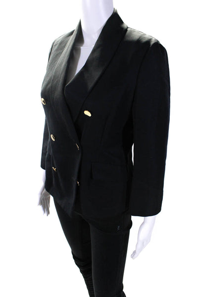 Derek Lam Womens Double Breasted Shawl Collar Blazer Jacket Black Size 6