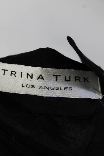 Trina Turk Womens Silk Sleeveless Halter Neck Blouse Black Size 12