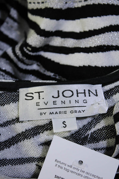 St. John Evening By Marie Gray Womens Zebra Turtleneck Top White Black Size S