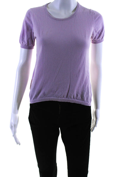 Malo Womens Cotton Round Neck Short Sleeved T Shirt Blouse Light Purple Size 42