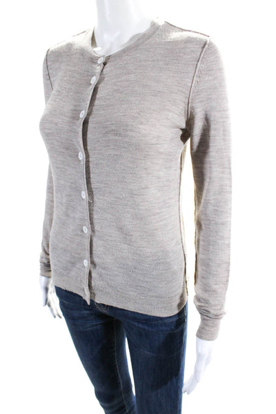 Inhabit Womens Merino Wool Long Sleeve Button Up Cardigan Sweater Gray Size M