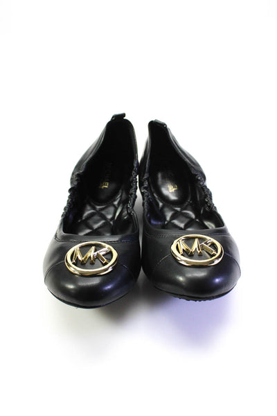 Michael Michael Kors Womens Black Carmen Toe Cap Ballet Flats Shoes Size 8.5M