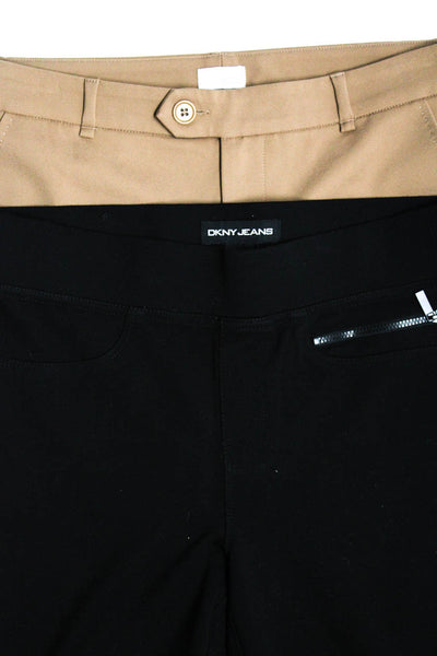 Ecru DKNY Jeans Womens Mid Rise Straight Dress Pants Brown Black Size 8 S Lot 2