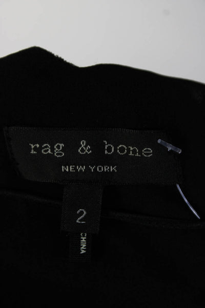 Rag & Bone Womens Velvet Spaghetti Strap V Neck Midi Slip Dress Black Size 2