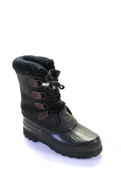 Sorel Womens Black Fuzzy High Top Lace Up Duck Boots Shoes Size 7