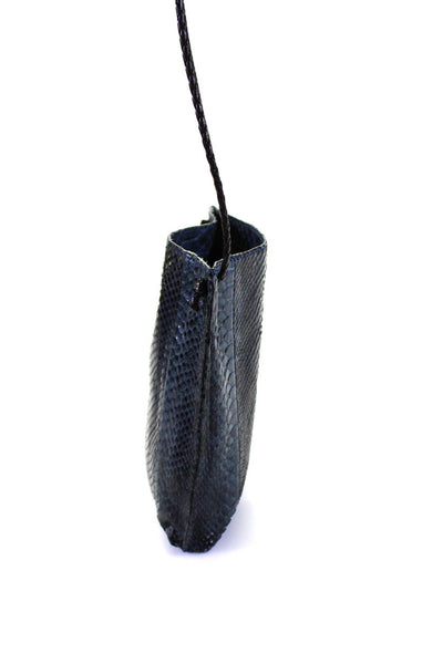 GaBaG.Co Womens Black Gray Python Skin Leather Small Crossbody Bag Handbag