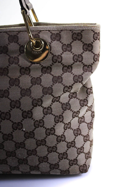 Gucci Womens Monogram Canvas Gold Tone Zipper Closure Shoulder Eclipse Handbag B