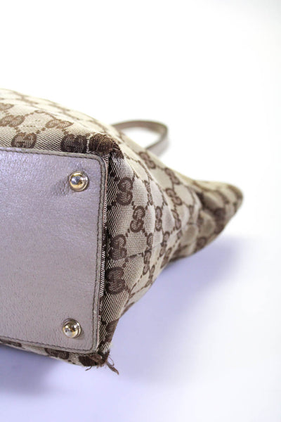 Gucci Womens Monogram Canvas Gold Tone Zipper Closure Shoulder Eclipse Handbag B