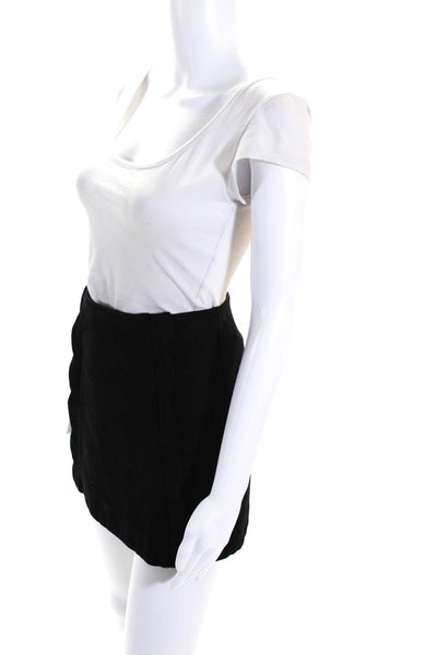 Aqua Womens Scallop Trim A Line Mini Skirt  Black Size Extra Small