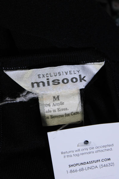 Exclusively Misook Womens Sleeveless Round Neck Midi Tank Dress Black Size M