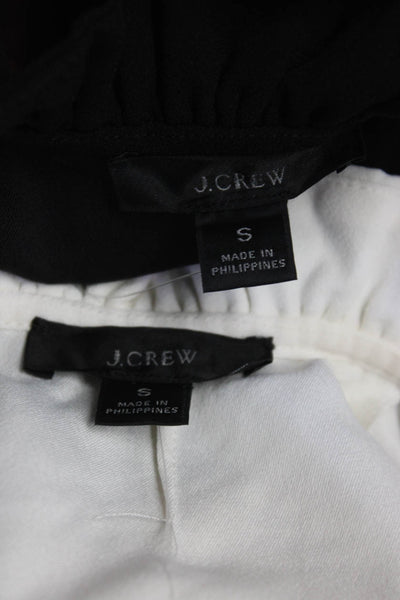 J Crew Women's Ruffle Neck Long Sleeves Button Closure Blouse Cream Size S Lot 2