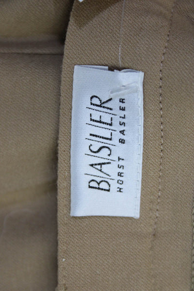 BASLER Womens Pleated High Rise Straight Tapered Leg Pants Tan Brown Size 40