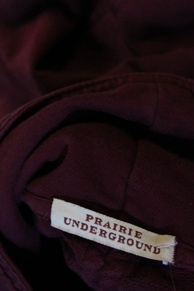 Prairie Underground Womens Double Breasted Collared Long Jacket Maroon Size M