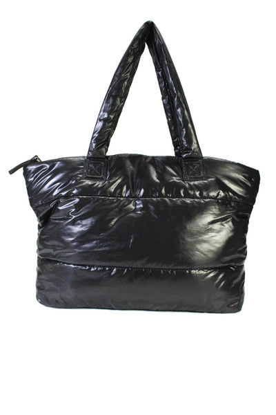 SR Squared by Sandra Roberts Womens Black Large Tote Shoulder Bag Handbag