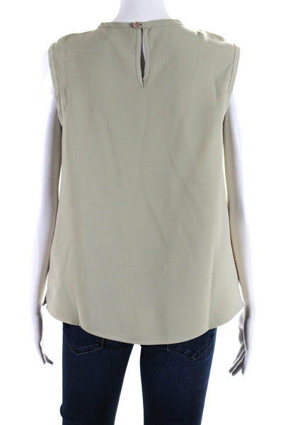 Deveaux Womens Ruched Crew Neck Tank Top Beige Size 4