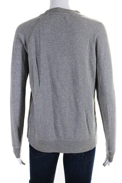 10 Crosby Derek Lam Womens Cotton Button Up Sweatshirt Top Gray Size XS