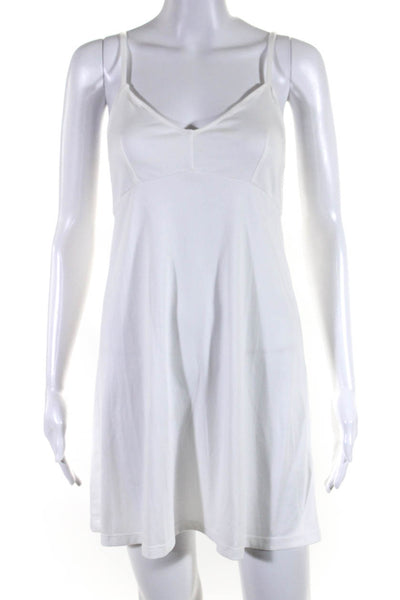 Christy Lynn Womens V-Neck Sleeveless Pullover Mini Tank Dress White Size S