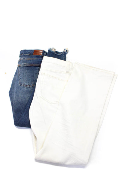 Club Monaco Zara Woman Womens Low Rise Straight Jeans White Blue Size 4 Lot 2