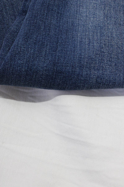 Club Monaco Zara Woman Womens Low Rise Straight Jeans White Blue Size 4 Lot 2