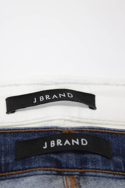 J Brand Womens Mid Rise Medium Wash Slim Skinny Jeans Blue White Size 27 Lot 2