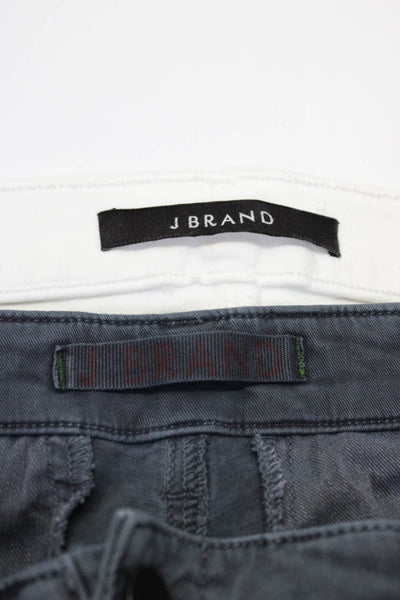 J Brand Womens Zippered Skinny Ankle Cargo Pants Jeans Gray White Size 28 Lot 2