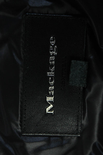 Mackage Womens Two Tone Full Zip Down Puffer Coat Black Silver Size S