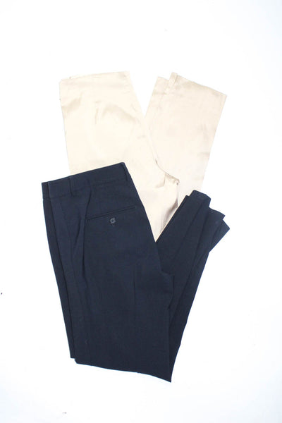 Vince Leggiadro Womens Pleated Front Tapered Leg Pants Blue Tan Size 6 8 Lot 2