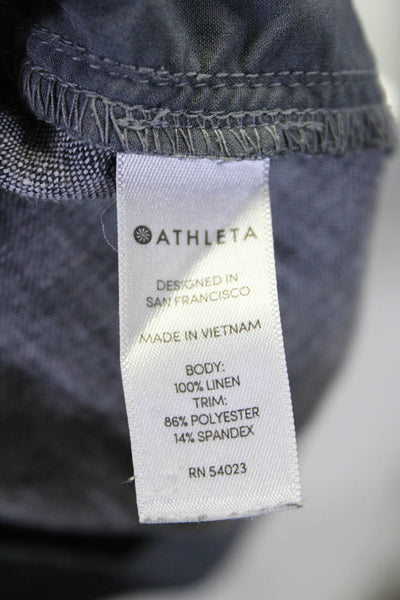 Athleta Womens Drawstring Waist Straight Leg Capri Trousers Denim Blue Size 2P