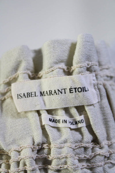 Isabel Marant Etoile Womens Cotton Elastic Waist Mini Skirt Beige Size 40